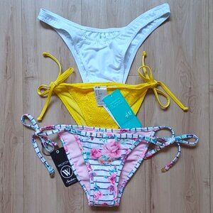 Bikini Bottoms Bundle 3 NWT S/4/6 Wildfox H&M Collusion